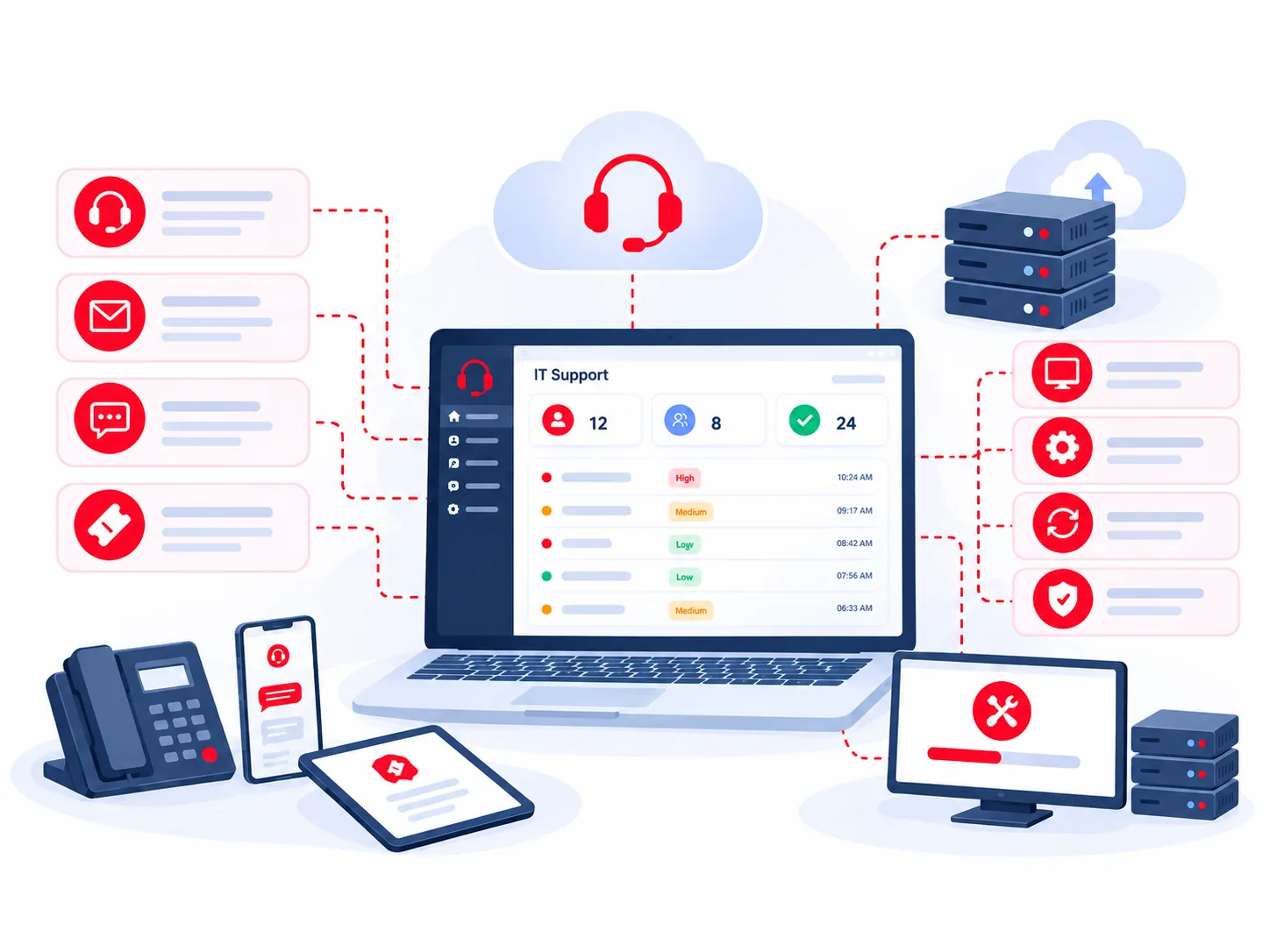 Managed IT and cloud support illustration